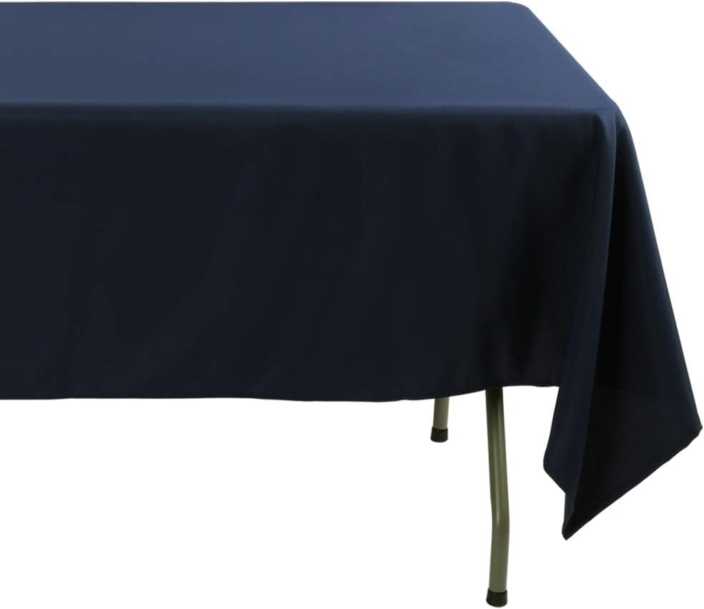 Rectangle Tablecloth - 60 X 126 Inch - Navy Blue Rectangular Table Cloth for 8 Foot Table in Washable Polyester - Great for Wedding, Restaurant, Party, Banquet Decoration