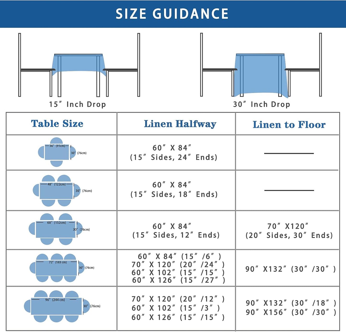 Rectangle Tablecloth - 60 X 126 Inch - Navy Blue Rectangular Table Cloth for 8 Foot Table in Washable Polyester - Great for Wedding, Restaurant, Party, Banquet Decoration