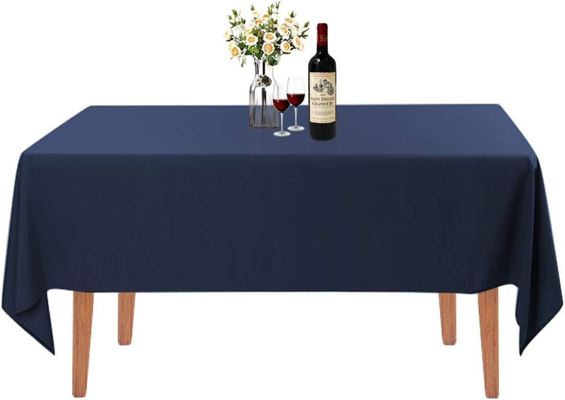 Rectangle Tablecloth - 60 X 126 Inch - Navy Blue Rectangular Table Cloth for 8 Foot Table in Washable Polyester - Great for Wedding, Restaurant, Party, Banquet Decoration