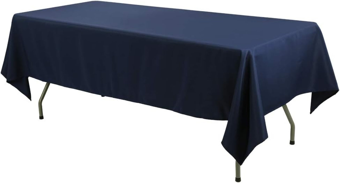 Rectangle Tablecloth - 60 X 126 Inch - Navy Blue Rectangular Table Cloth for 8 Foot Table in Washable Polyester - Great for Wedding, Restaurant, Party, Banquet Decoration