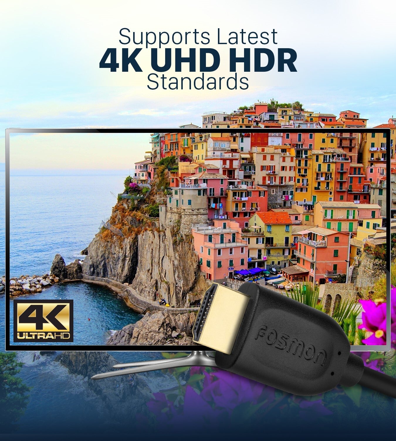 HDMI Cable Cord 1.4 4K 3D HDTV PC Xbox PS5 High Speed Plug 3 6 10 15 25 30 50 FT