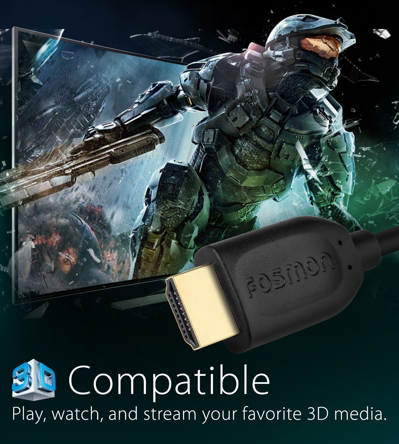 HDMI Cable Cord 1.4 4K 3D HDTV PC Xbox PS5 High Speed Plug 3 6 10 15 25 30 50 FT