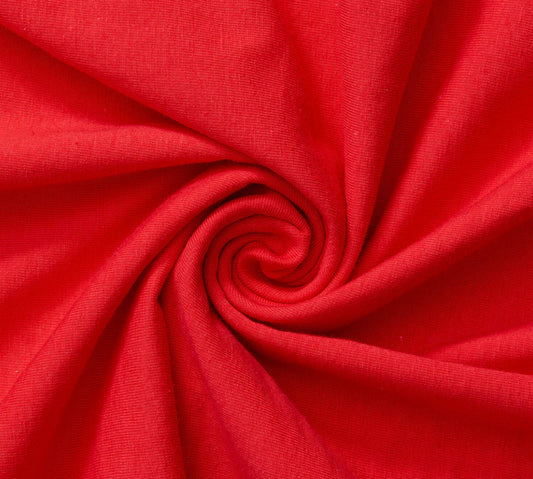 JERSEY KNIT 100% ORGANIC COTTON FABRIC 8.2 OZS. 72" WIDE COLOR DEEP RED BTY