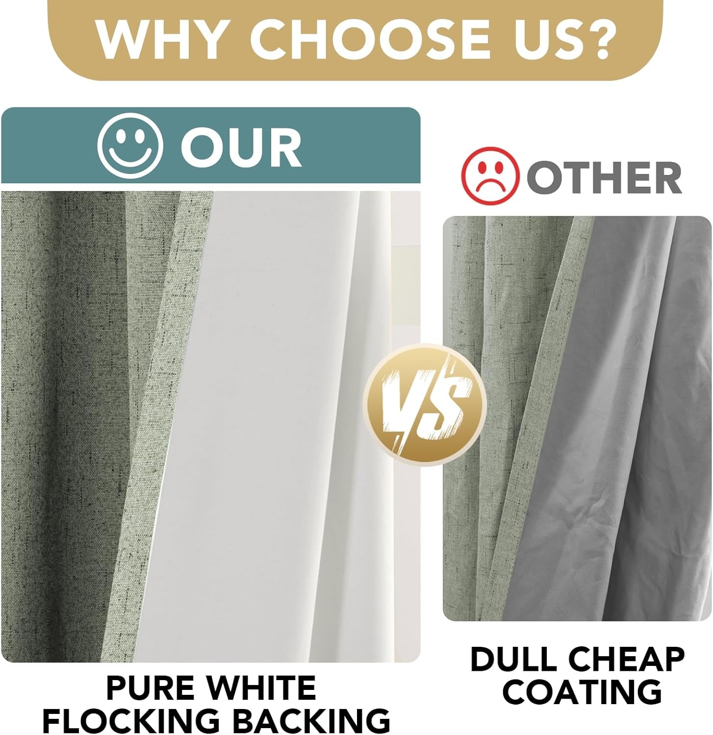 Linen Blackout Curtains Durable Thick Textured Linen Look 100% Blackout Patio Door Curtain anti Rust Grommet Extra Wide Sliding Door Curtain Panel, W100 X L84 Inch - Sage