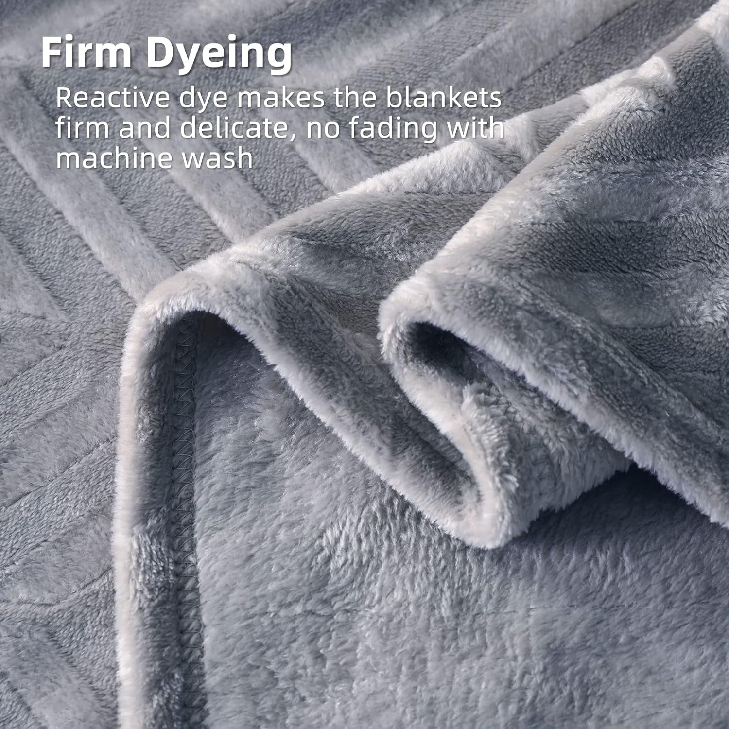 Flannel Fleece King Size Bed Blanket, Lightweight Breathable Soft Bedspread Plush Fluffy Coverlet Chevron Design Decorative Blanket for All Season, 90X104 Inch, Silver Grey