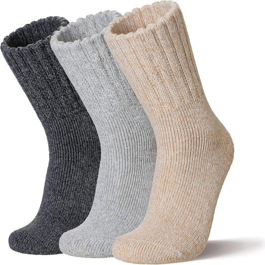 Women Wool Socks Thick Thermal Hiking Warm Winter Crew Cushion Cozy Work Boot Socks 5 Pairs