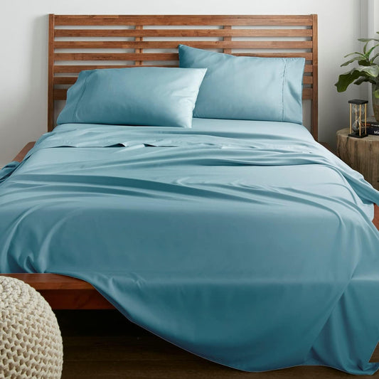 California King Sheet Set - Ultra Soft Microfiber 16-Inch Deep Pocket Bed Sheets - Breathable, Wrinkle and Fade Resistant, Easy Care - 4 Piece Set (Cal King, Aqua Blue)