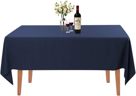 Rectangle Tablecloth - 60 X 126 Inch - Navy Blue Rectangular Table Cloth for 8 Foot Table in Washable Polyester - Great for Wedding, Restaurant, Party, Banquet Decoration