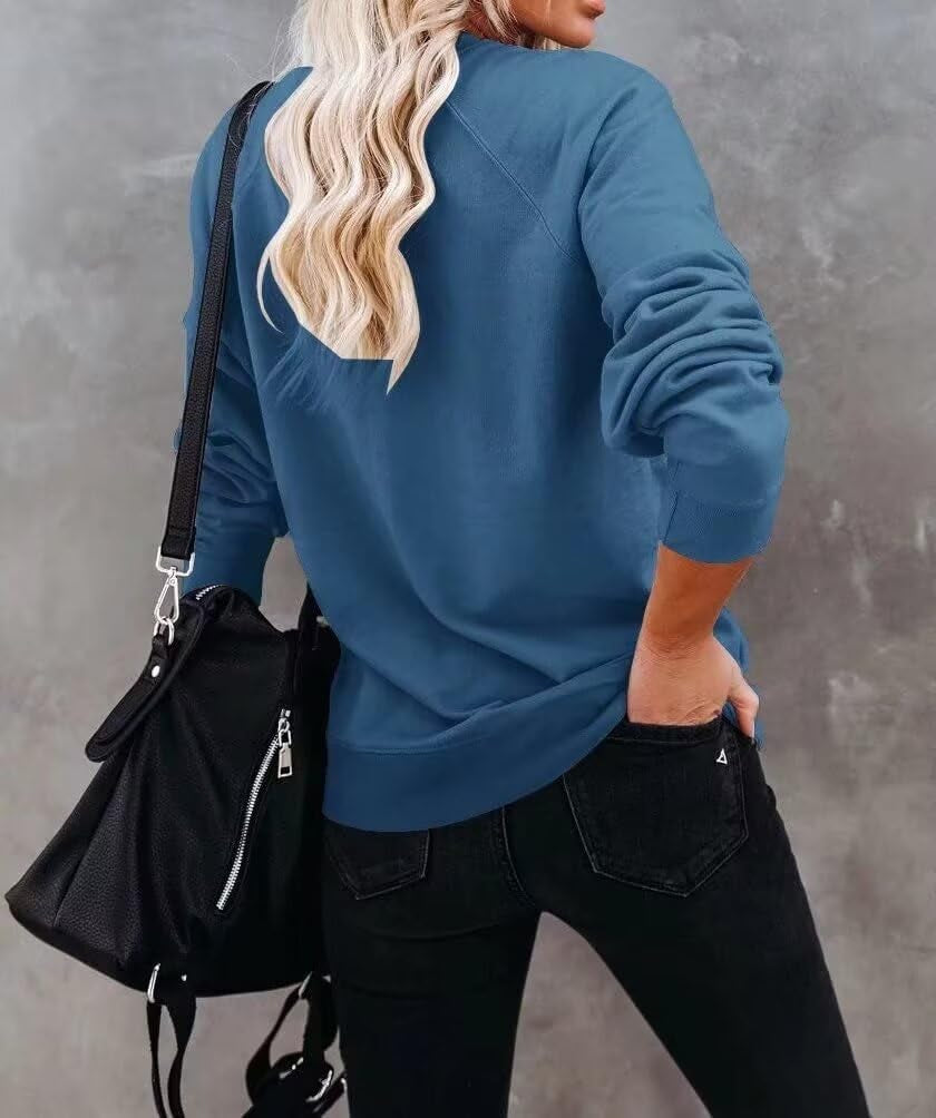Women Long Sleeve Mama Sweatshirts round Neck Pullover Loose Lightweight Blouse Tops