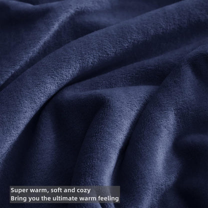 Fleece Blanket Throw Size Navy Lightweight Super Soft Cozy Luxury Bed Blanket Microfiber Factory Shop