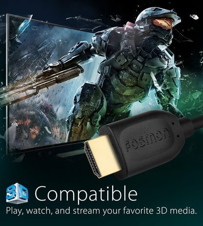 HDMI Cable Cord 1.4 4K 3D HDTV PC Xbox PS5 High Speed Plug 3 6 10 15 25 30 50 FT